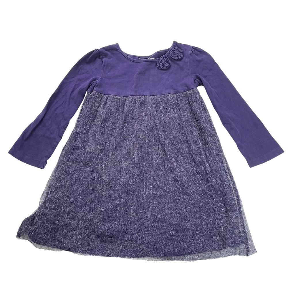 Jumping Beans Purple Mesh Skirt Dress Kids Size 6 Rosette Detail GLJ42300K